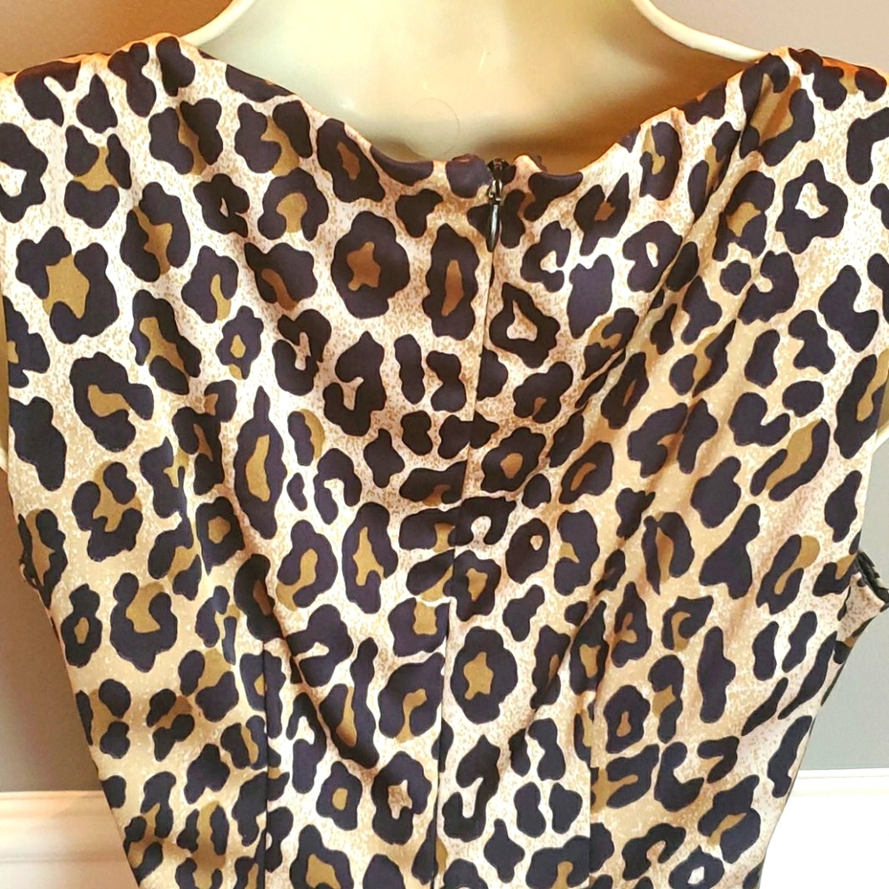 Cache Cheetah Print Midi Dress Size 4 - image 5